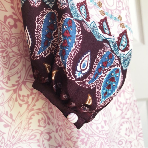 NWT Loft Light Pink Multi Boho Off Shoulder Halter Tie Dress XSP - Picture 12 of 16